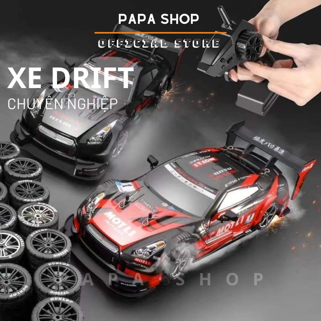 Xe drift subaru điều khiển từ xa, ô tô đua rc điều khiển tốc độ cao 30km/h pin sạc 2 cầu tỉ lệ 1/16