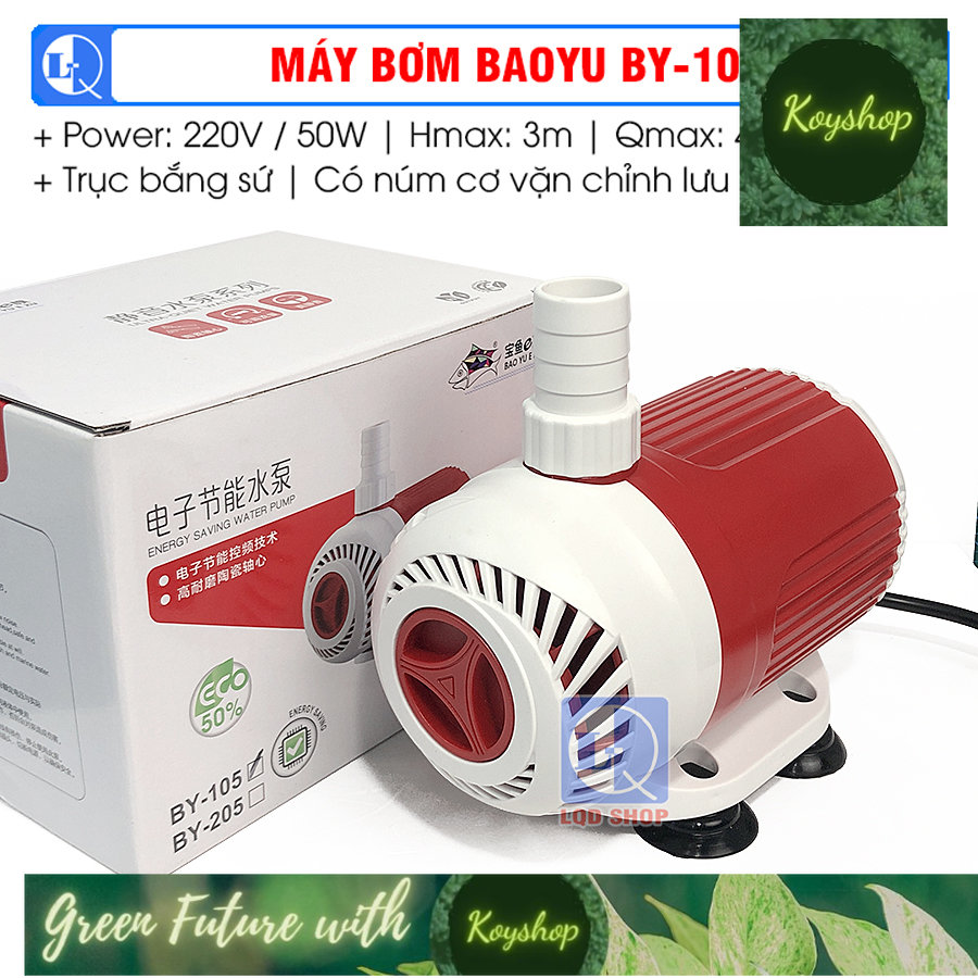 Máy bơm BY 105 50w - 4000L h Máy bơm hồ cá, thác non bộ, thả chìm