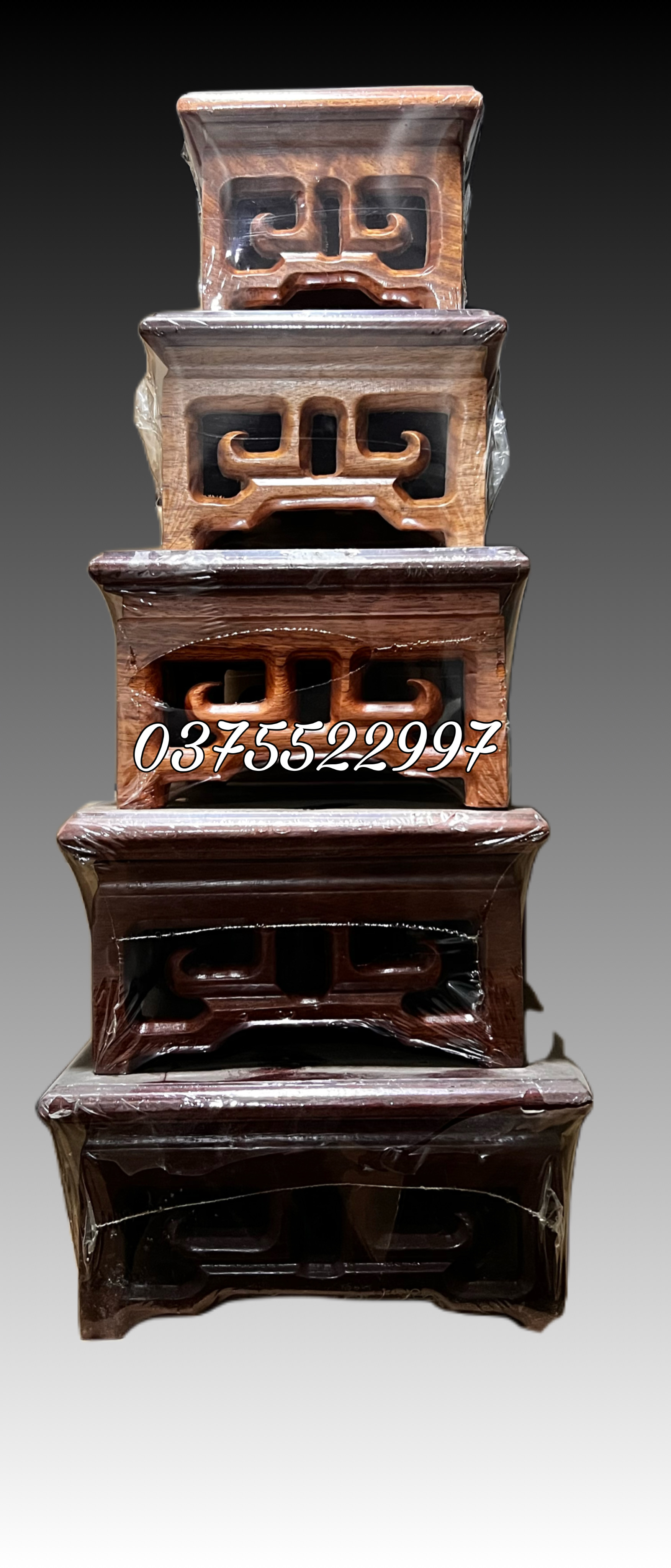 Đế đôn gỗ hương hình vuông, đôn kê tượng Phật, kê vật phẩm phong thủy
