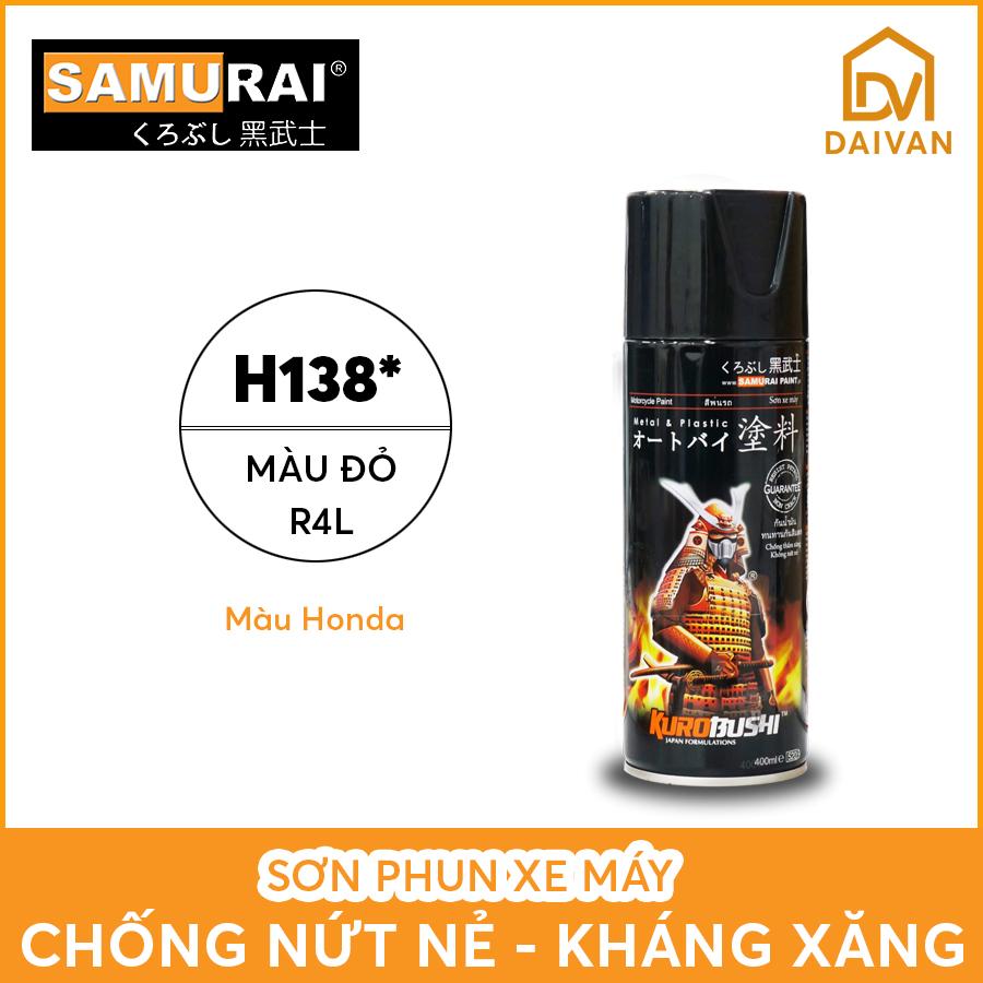 Chai sơn samurai h138* màu đỏ r4l honda