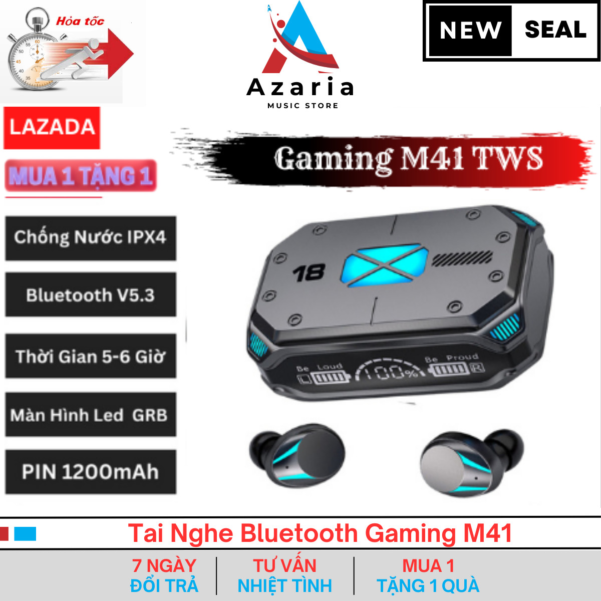 Tai Nghe Bluetooth Gaming M41 Màn Hình Led , M10 M19 M30 M38 M43 M88 M90 , Âm Thanh Nổi 9D , Âm Thanh Nổi HiFi Màn Hình LED , Hộp sạc 800mAh .