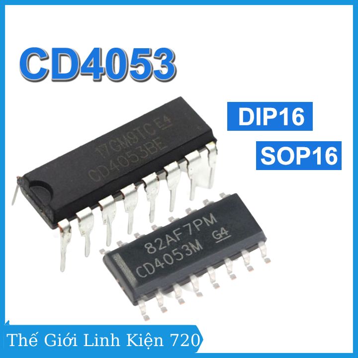 Ic chức năng cd4053 chân cắm dip16 / chân dán sop16