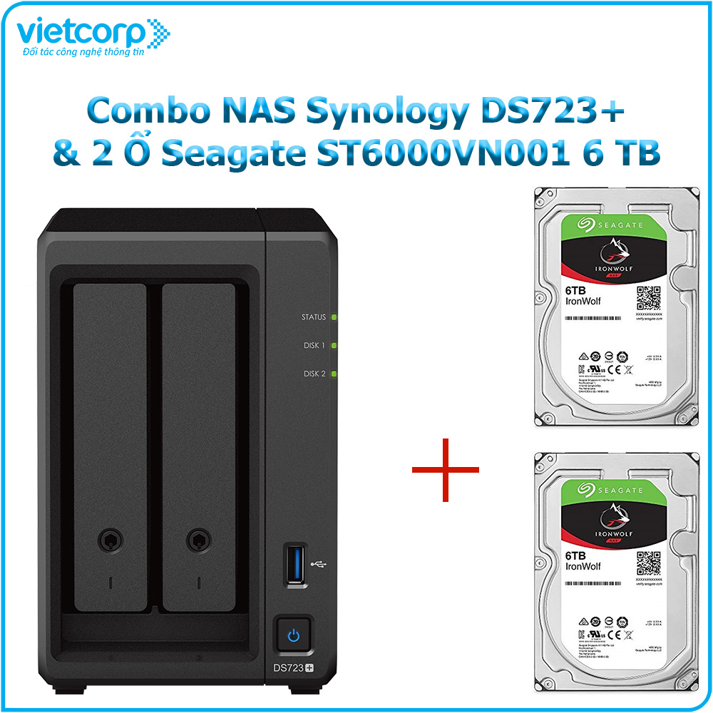Khuyến Mãi Combo Thiết bị lưu trữ NAS Synology DS723+ và 2 Ổ cứng Seagate
