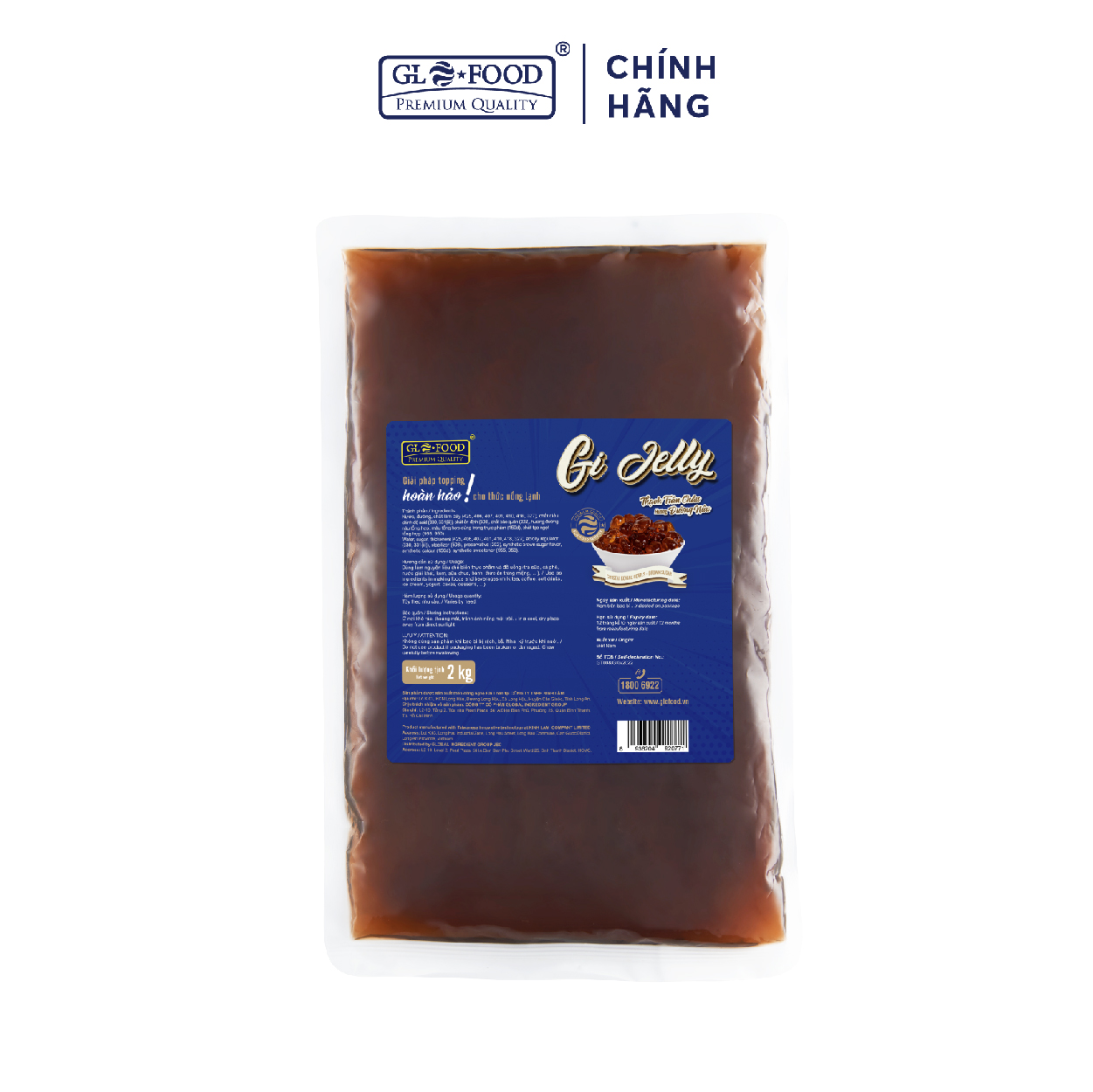 Gi jelly thạch trân châu đường nâu 2 kg - thạch trân châu 3q