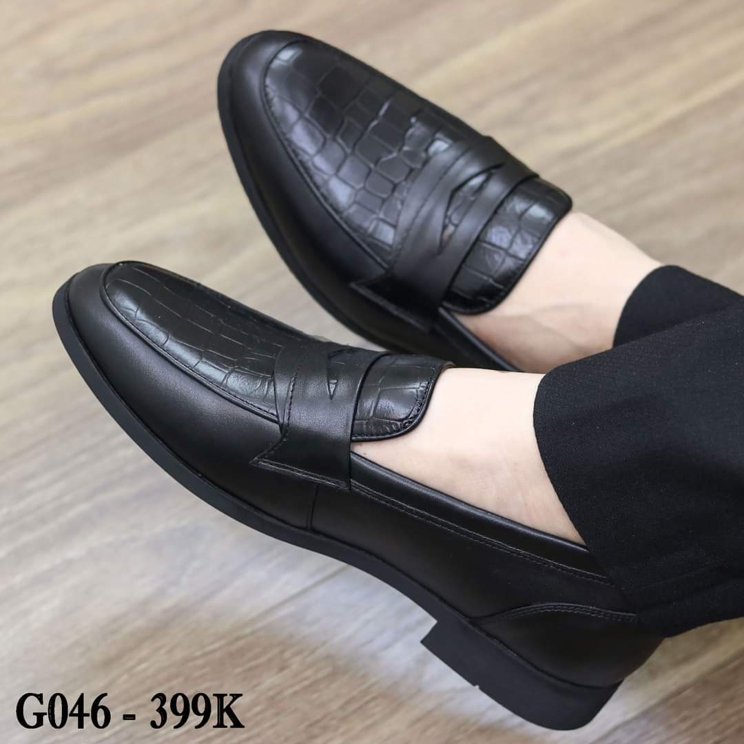 Giày lười nam da bò đế cao su