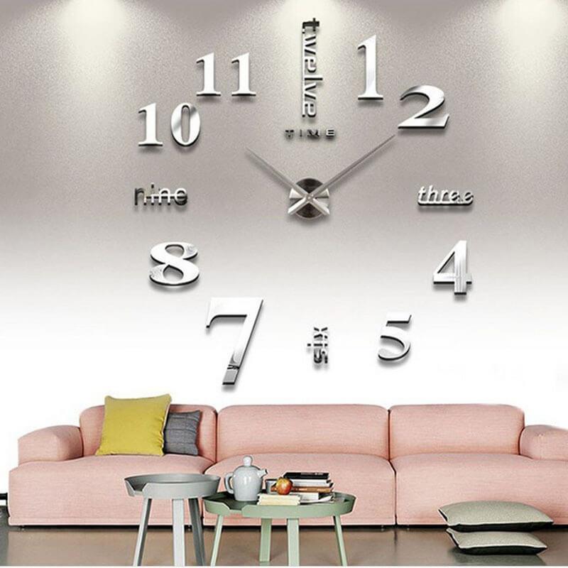 Đồng Hồ DÁN TƯỜNG DIY - Đồng hồ treo tường 3D nổi trên tường khoảng 0.5cm - mã DH072 chữ Three-Six-Nine đủ 3 màu ĐEN - VÀNG- BẠC
