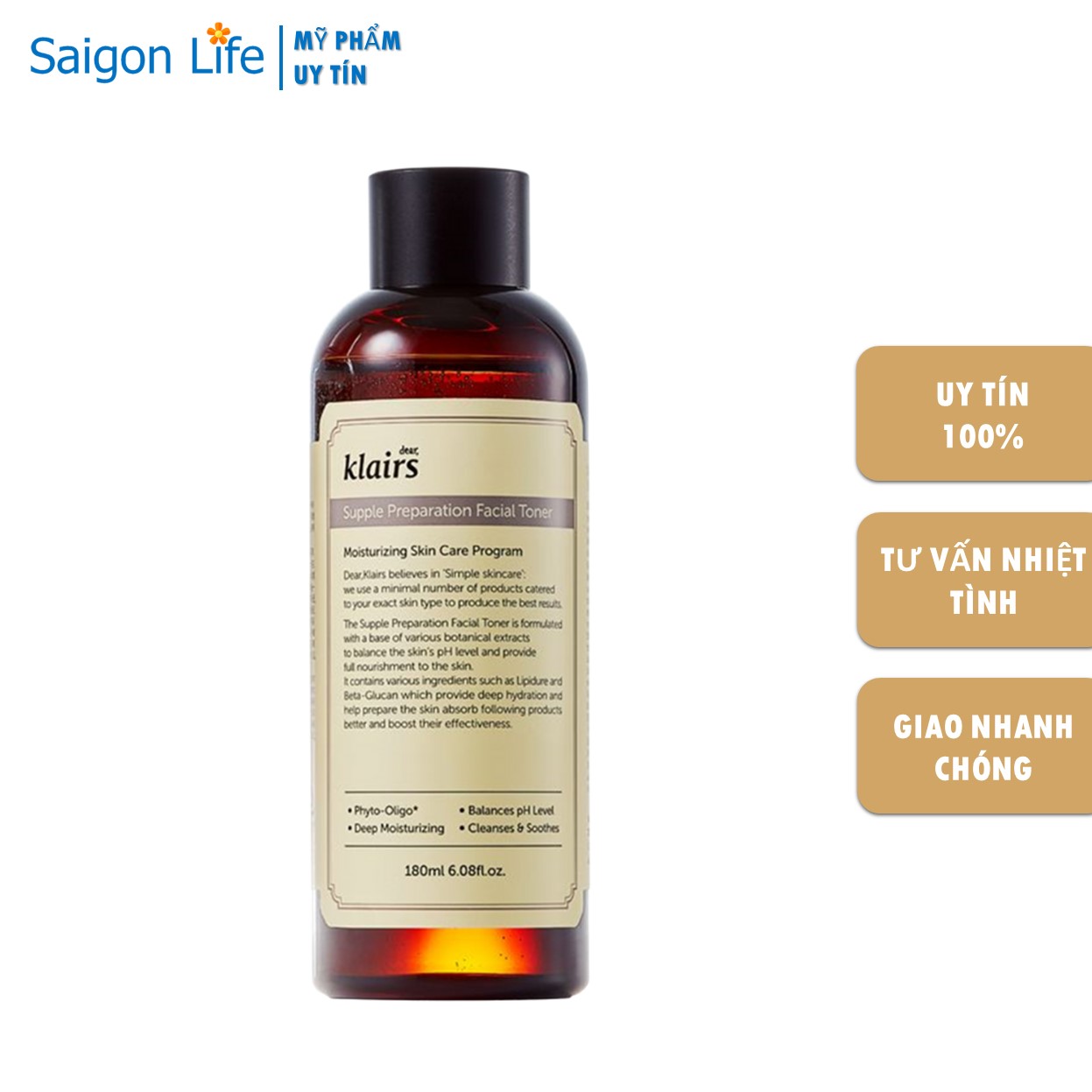 [HOT] Nước hoa hồng Klairs Supple Preparation Toner 180ml - Dưỡng ẩm, chống viêm cho da nhạy cảm, tổn thương