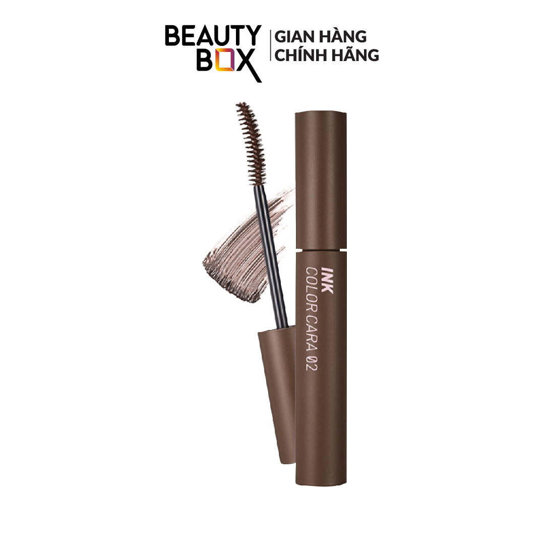 Mascara chải mi có màu peripera ink color cara 02 black milk tea brown 8g