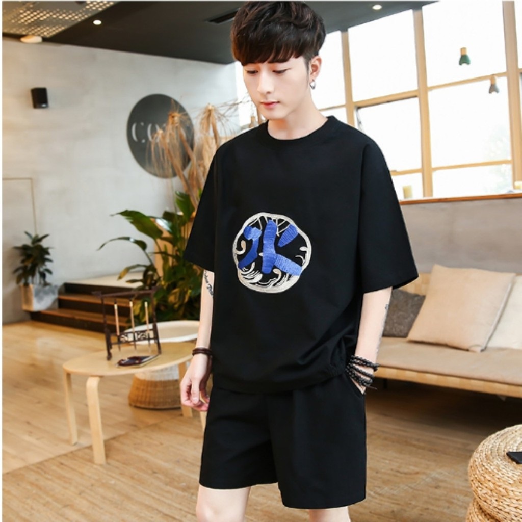 Bộ đồ thun thể thao mẫu mới. In hình chữ Trung độc đáo[New Fashion]