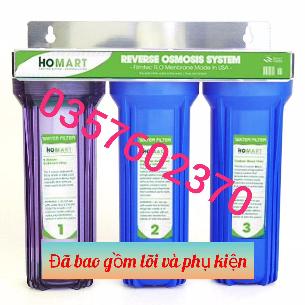 Combo bộ lọc nước sinh hoạt 3 cấp 10inch lõi chuẩn