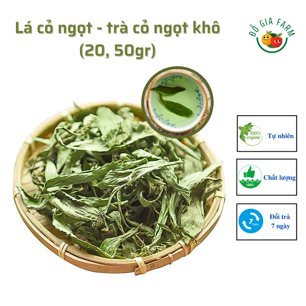 Lá cỏ ngọt sấy lạnh - trà cỏ ngọt khô 20, 50 gr