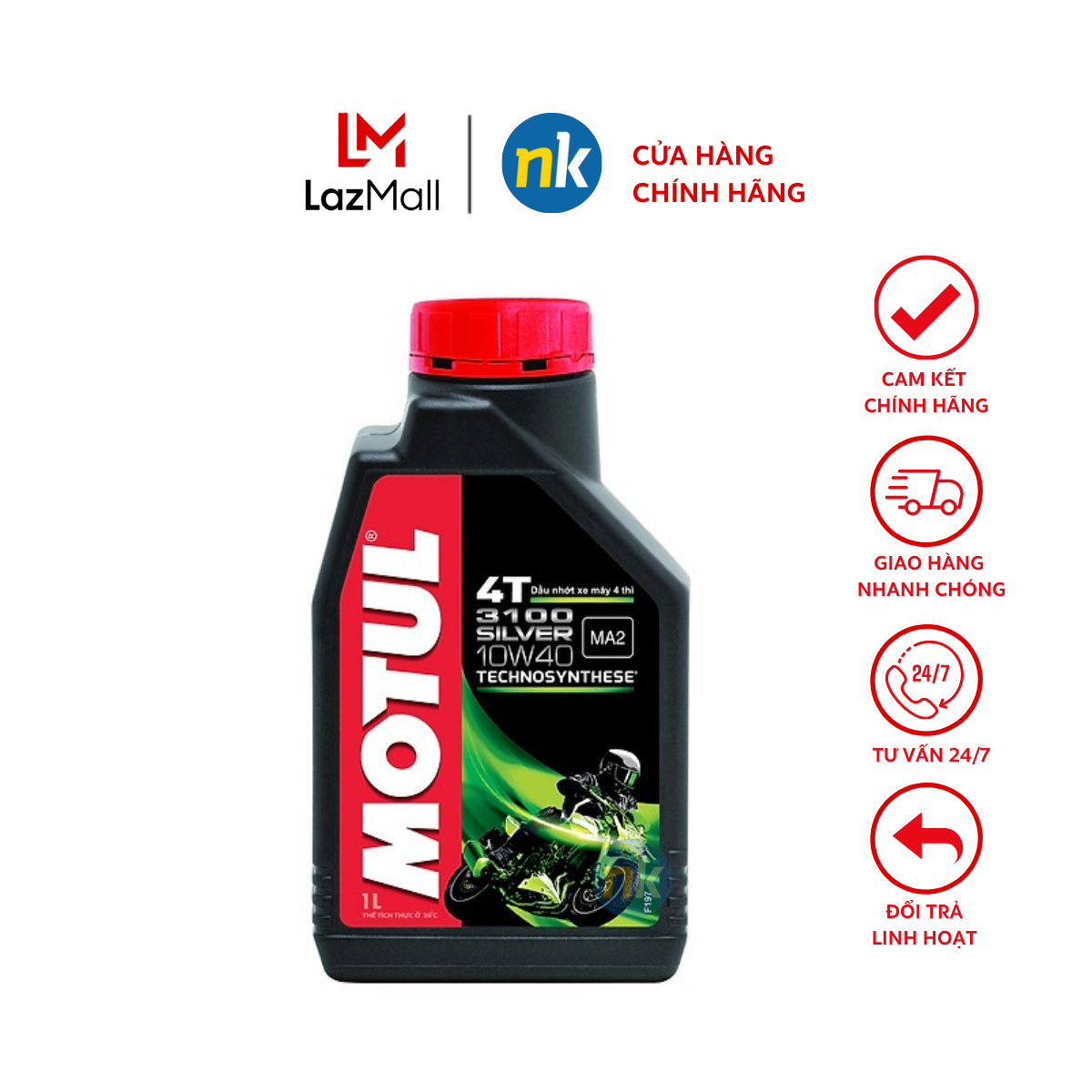 Nhớt xe số cao cấp motul 3100 silver 4t 1l - nhớt dành cho xe số, xe mô tô, xe exciter, winner x, sirus