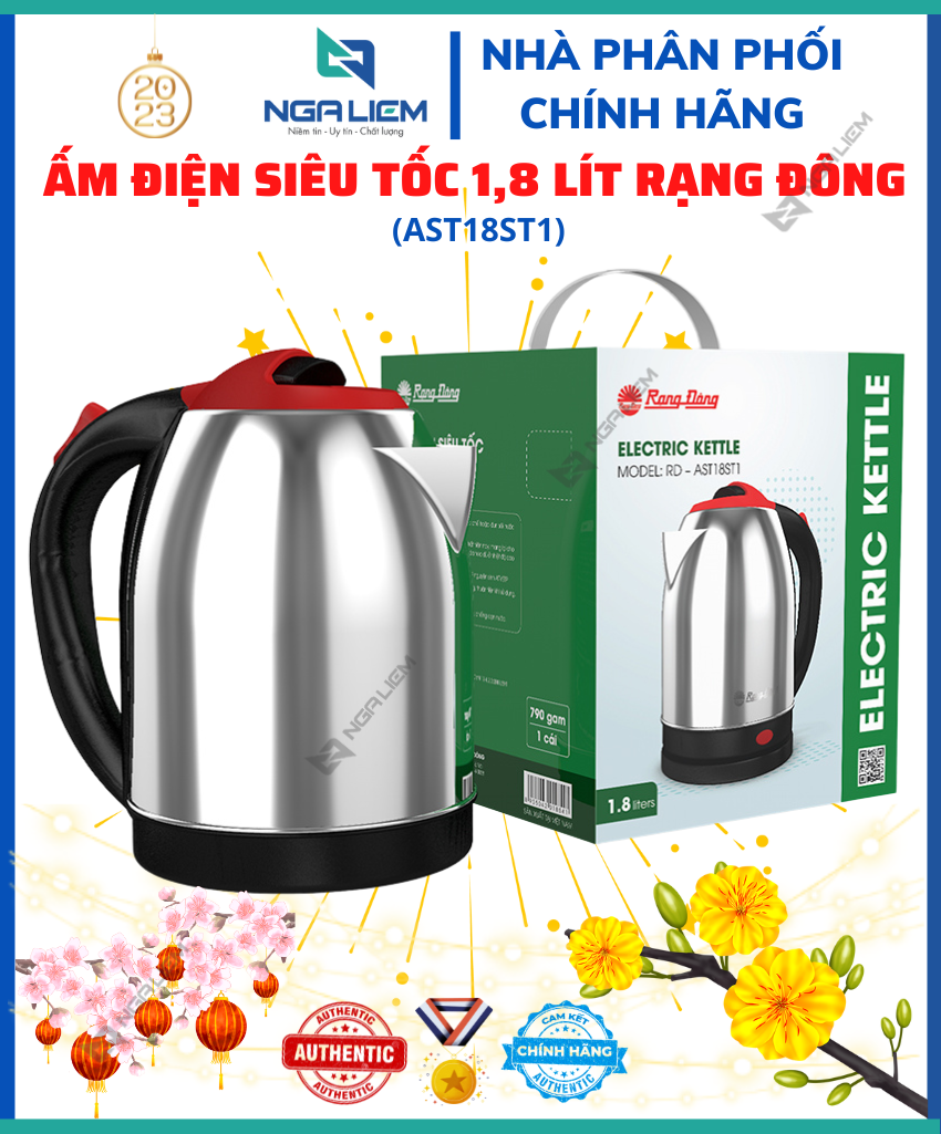 Ấm điện siêu tốc 1,8 lít Rạng Đông