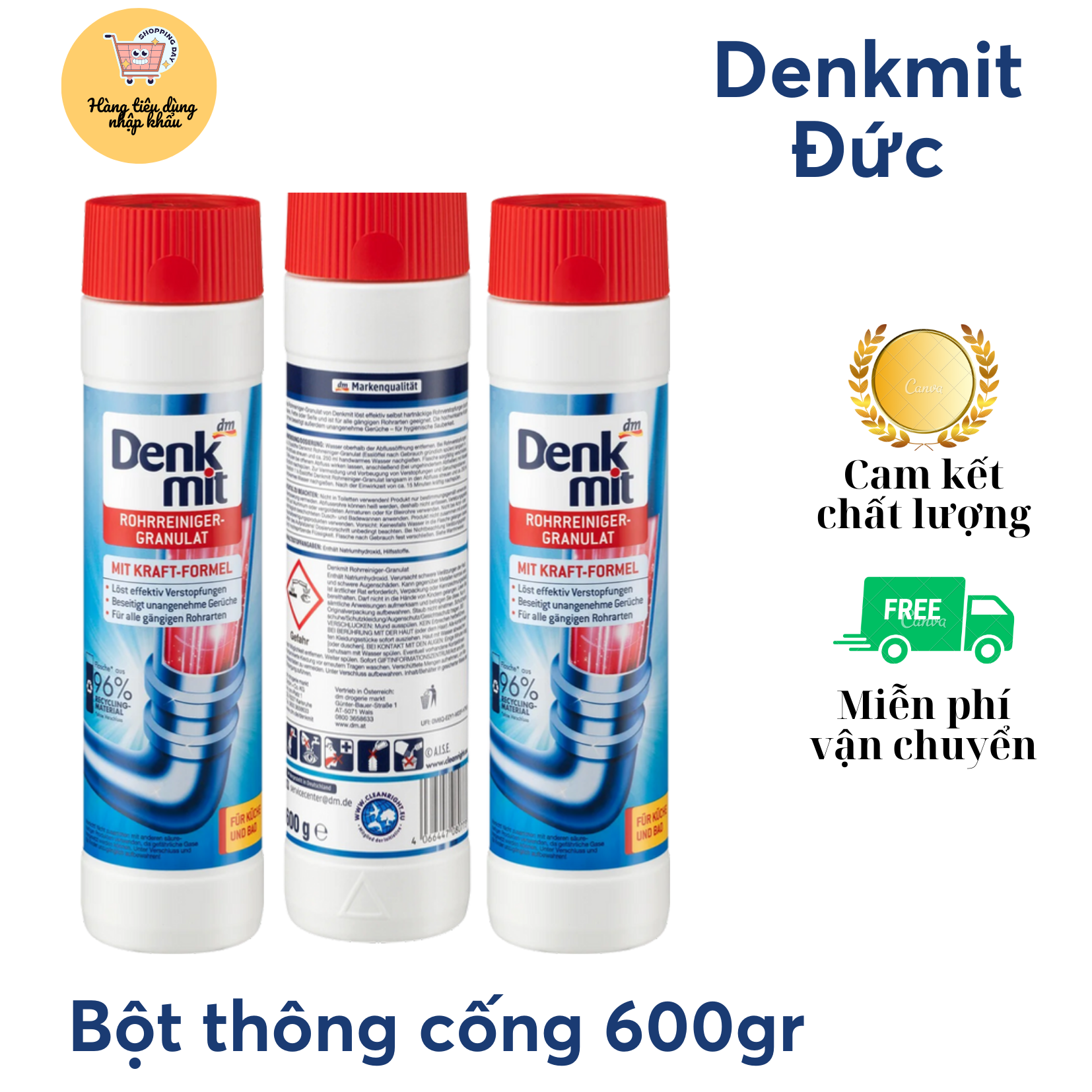 Bột thông cống denkmit nội địa đức 650g