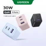 Bộ sạc USB C UGREEN sạc nhanh 30W Nexode GaN 2C1A Củ sạc nhanh  PPS Khối sạc tường nhanh gọn Bộ chuyển đổi nguồn USB-C cho iPhone 16 Pro Max 15 14 13 Galaxy S25 S24 Ultra S23 Model:55537