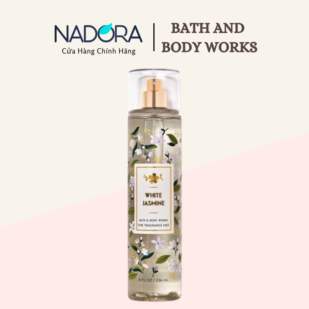 Xịt thơm toàn thân bath and body works - white jasmine body mist