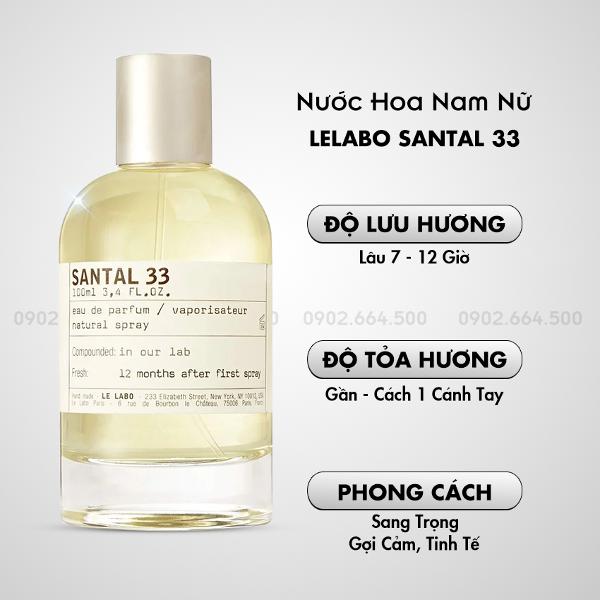 Nước hoa unisex le labo santal 33 edp - phong cách sang trọng, gợi cảm & tinh tế