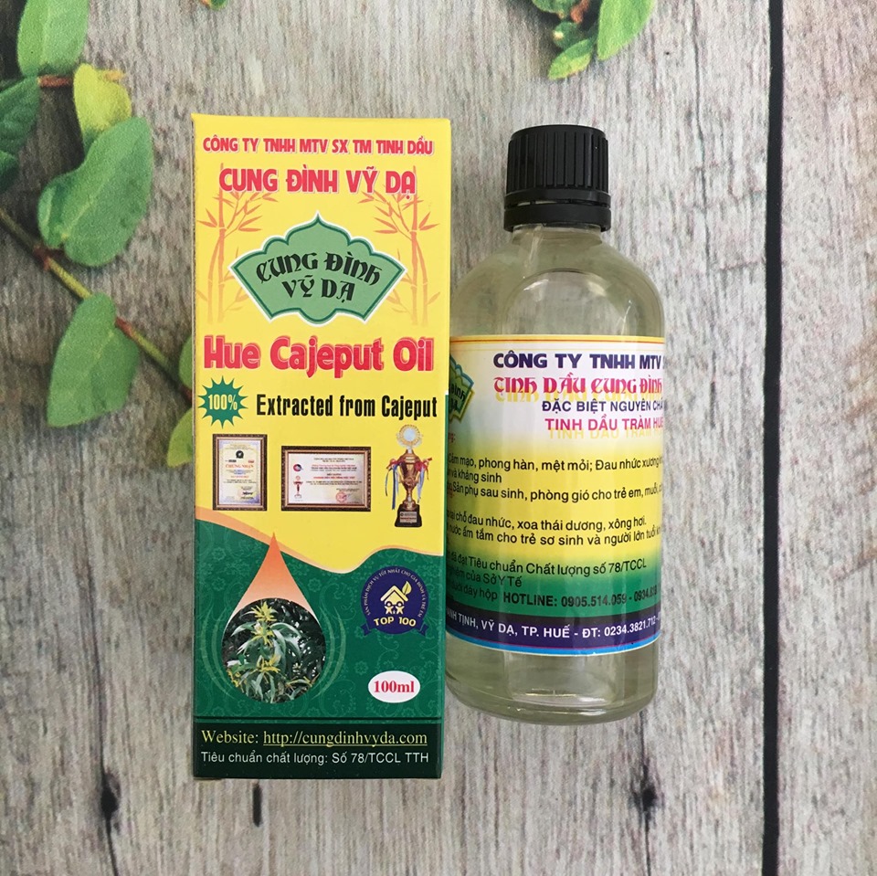 [chính hãng] 100ml Tinh dầu tràm Huế nguyên chất hiệu Cung đình vỹ dạ