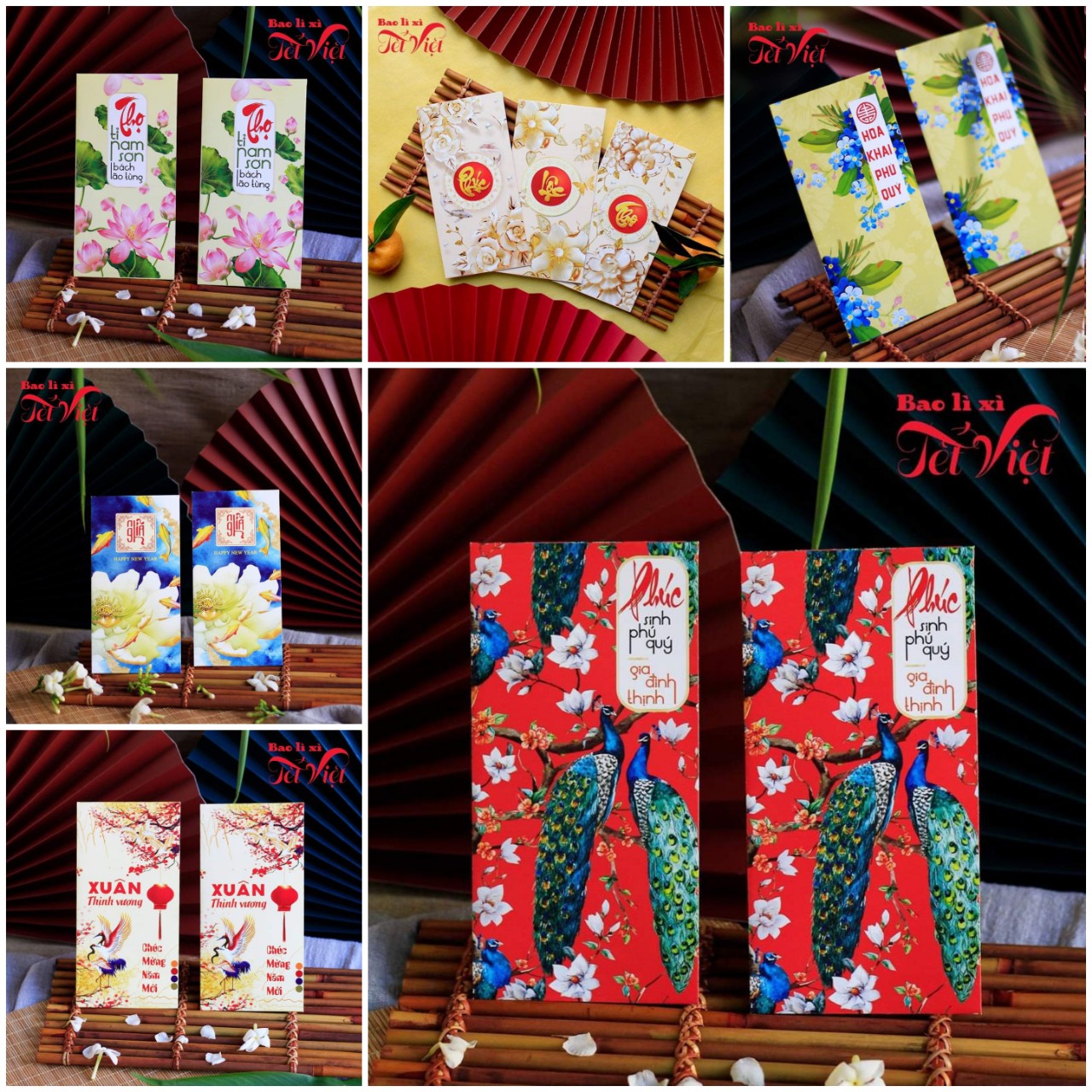 Xấp 10 Bao Lì Xì Năm Mới Mẫu Chất Lượng Cao