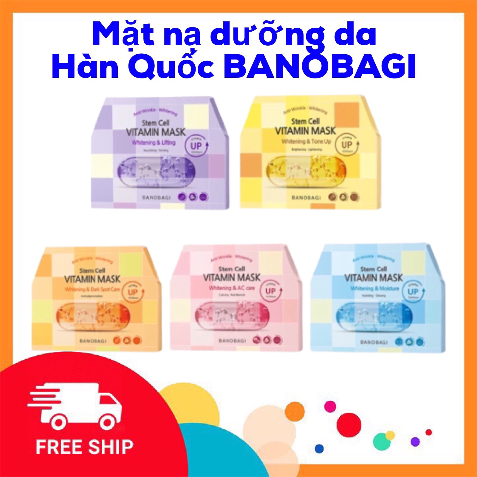 [GIÁ SỈ] 10 MIẾNG Mặt Nạ Dưỡng Da Bổ Sung Vitamin Mask  BANOBAGI 30ml -OANH VŨ