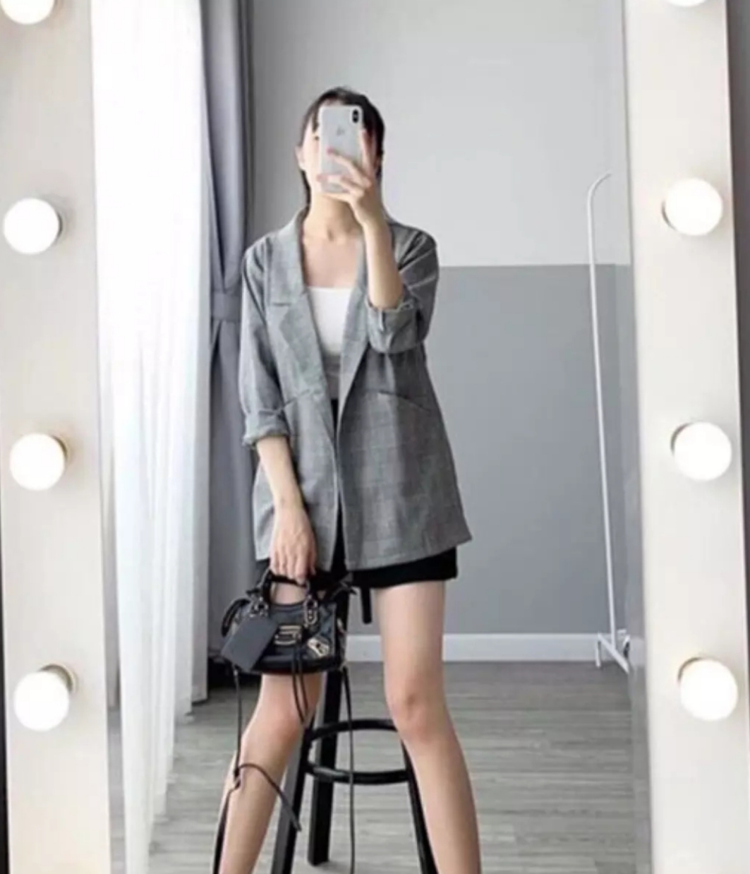 [HCM]Áo Vest nữ, áo blazer nữ kẻ 1 lớp nhiều màu hàng đẹp