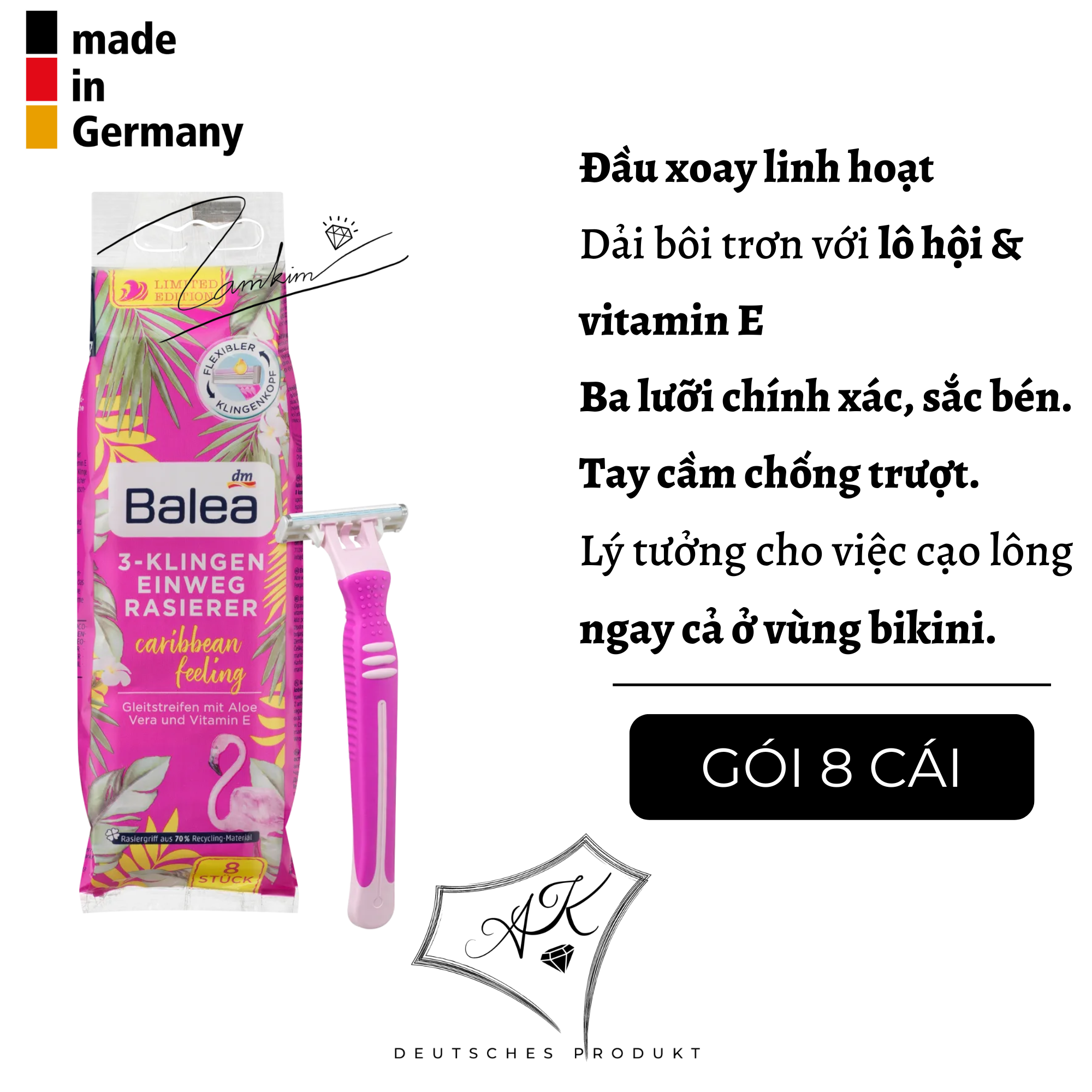 Dao cạo lông Balea cho nữ - nội địa Đức