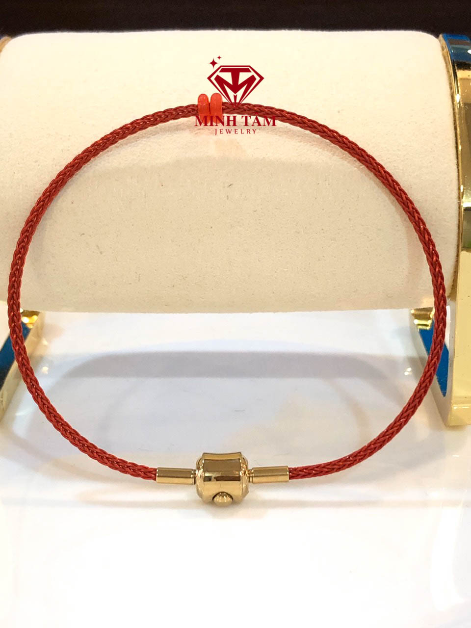 Vòng tay dây cước đeo charm dây 2mm khóa Pan mạ vàng-Minh Tâm Jewelry
