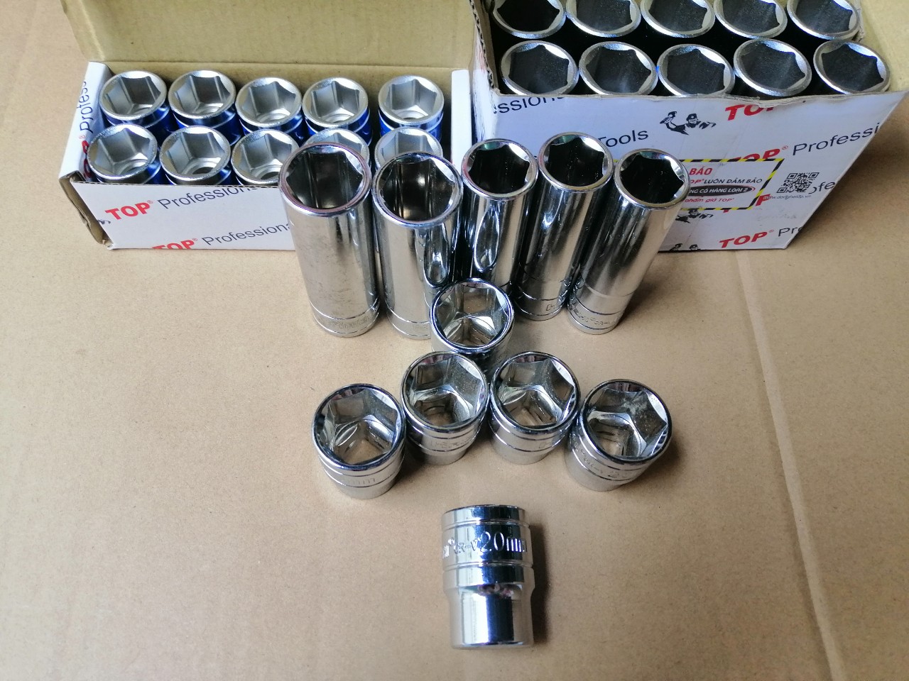 Đầu khẩu, Đầu tuýp 1/2'' loại dài đủ kích cỡ từ 8mm đến 24mm
