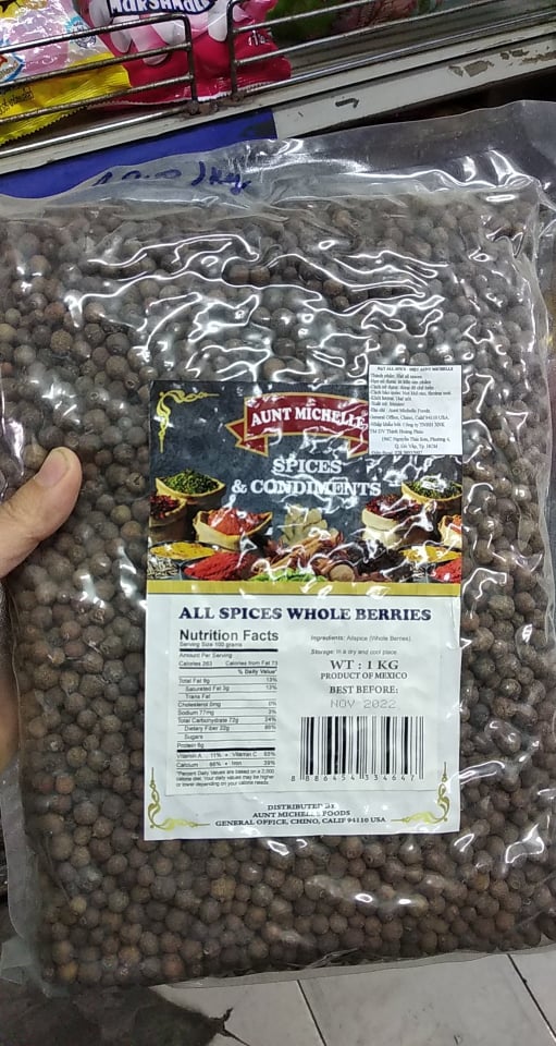 Hạt tiêu jamaica Allspice berries Aunt Michelle 1kg
