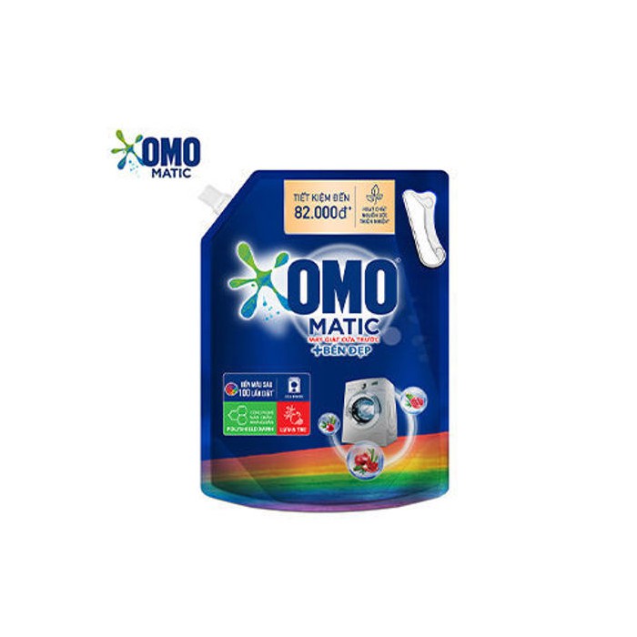 Nước giặt OMO Matic Bền Đẹp Cửa Trước Túi 3.7kg