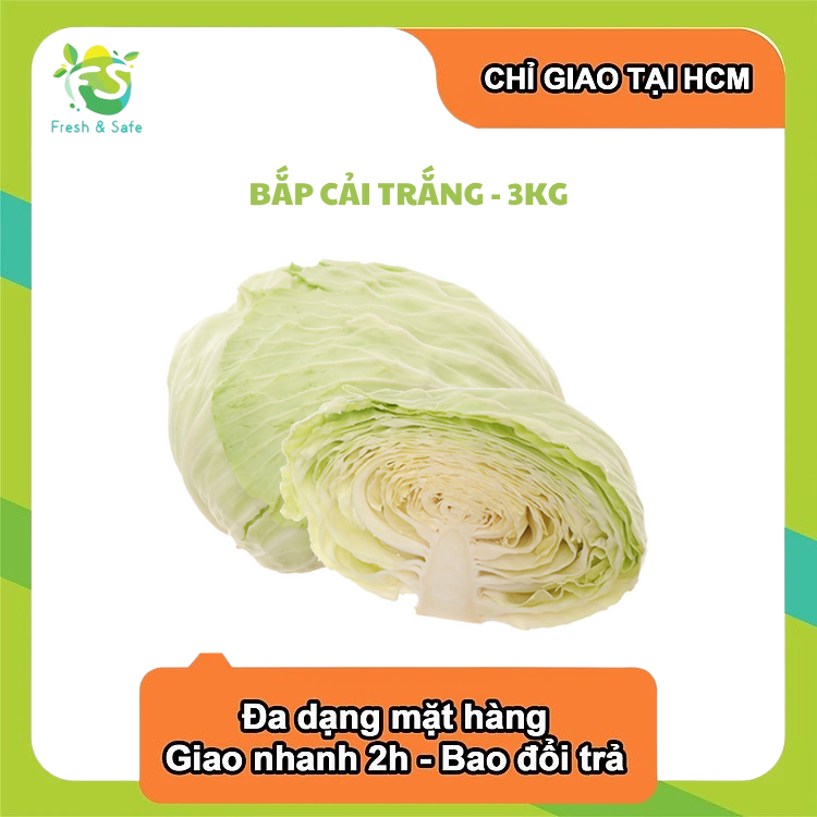 [Chỉ Giao HCM] Bắp cải trắng - 3 kg (sỉ)
