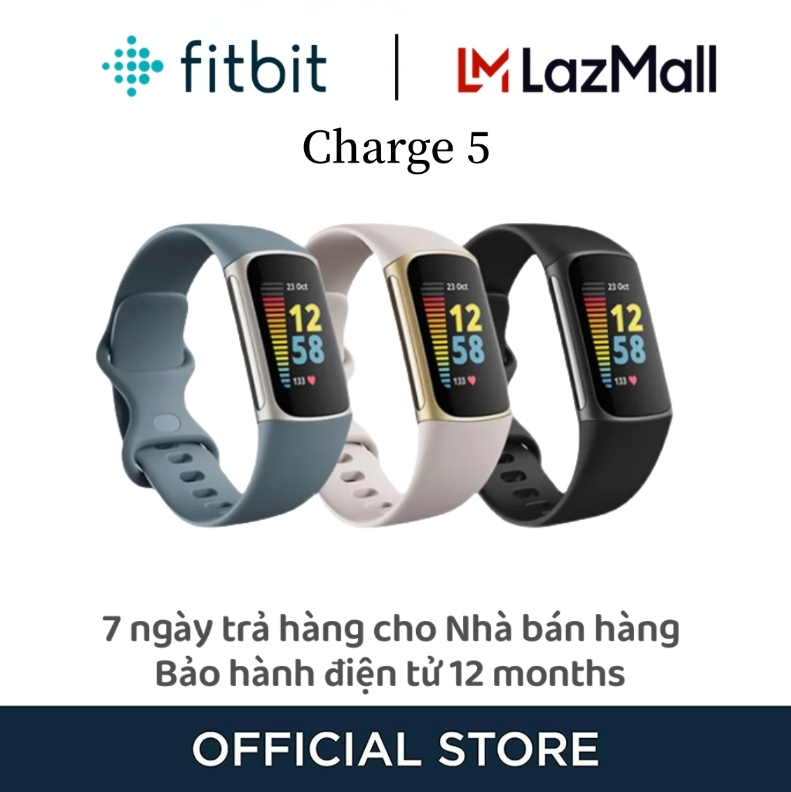 【48 giờ vận chuyển 100% Chính hãng Hàng chính hãng 100% Fitbit Charge 5 theo dõi sức khỏe thể dục tiên tiến với GPS tích hợp, công cụ quản lý căng thẳng, theo dõi giấc ngủ, nhịp tim 24/7 7 ngày miễn phí trả hàng