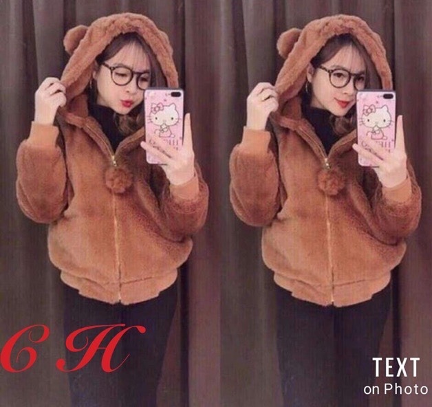 Nguyen Hang LUxury ( KÈM ẢNH THẬT) ÁO KHOÁC LÔNG CỪU TAI GẤU KHÓA QUẢ BÔNG THỜI TRANG HÀN QUỐC A1