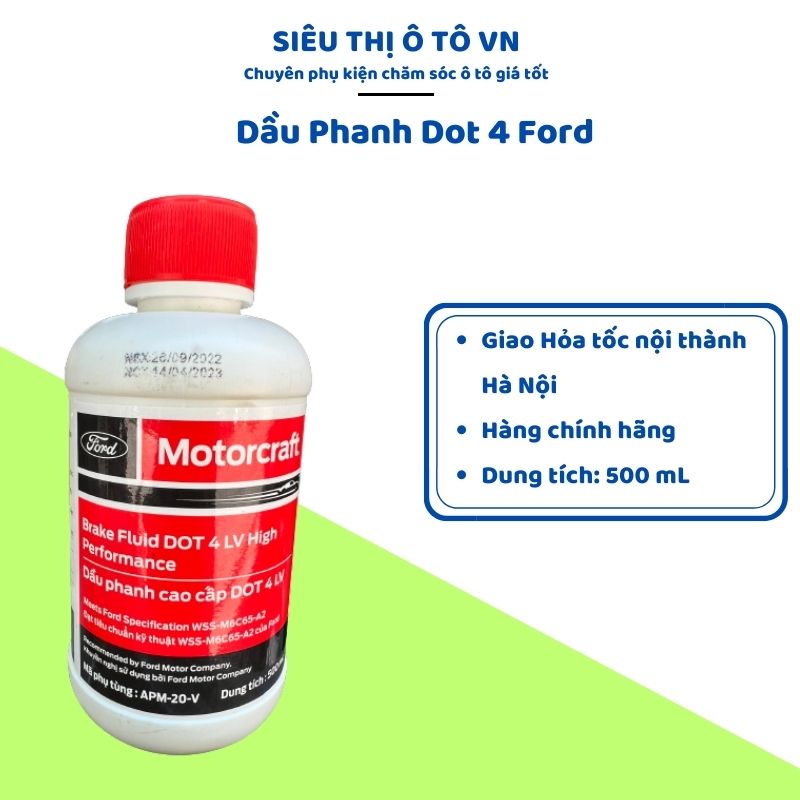 Dầu thắng / dầu phanh dot 4 ford - brake fluid dot 4 high performanceđạt tiêu chuẩn wss-m6c65-a2 của ford