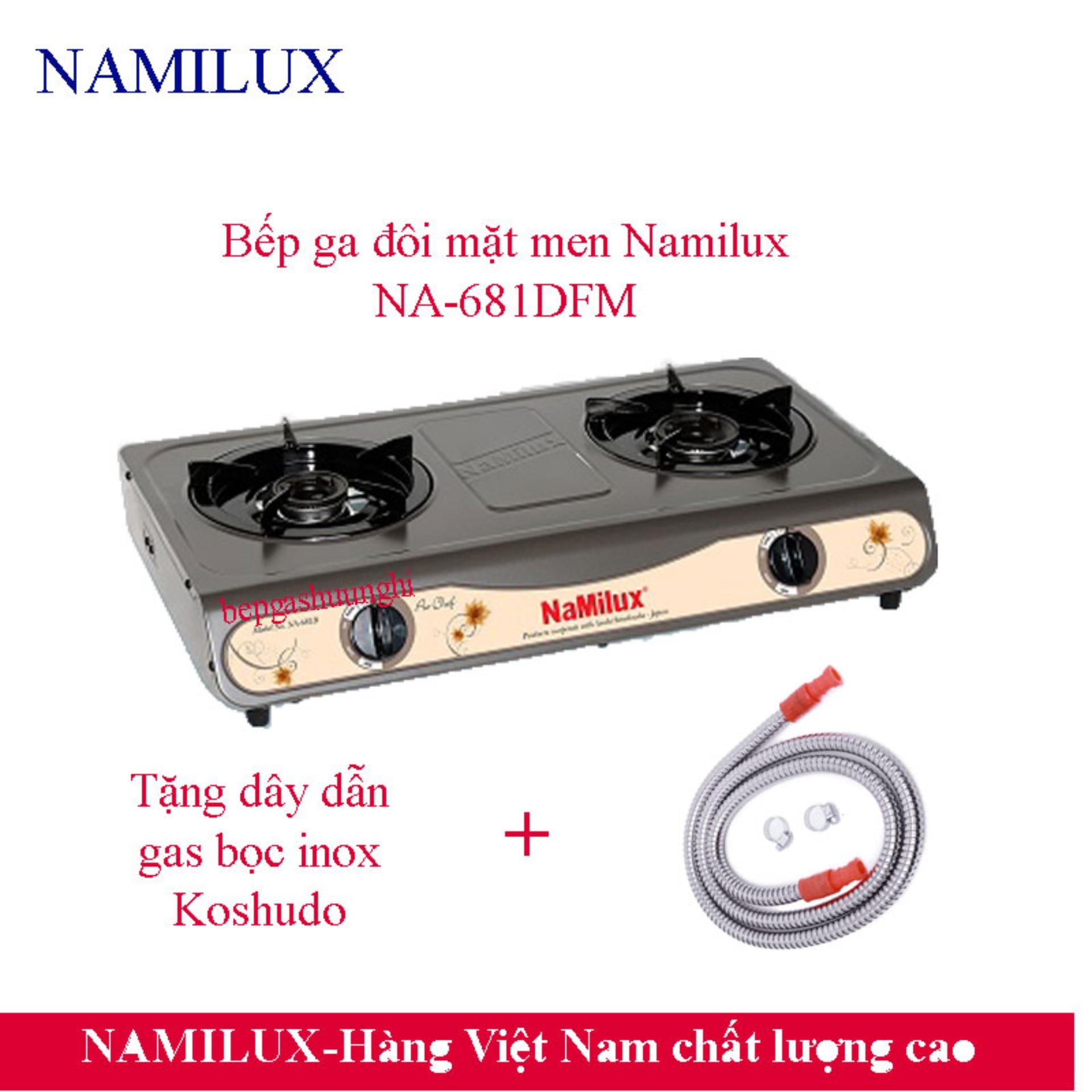 Bếp gas đôi Namilux NA-681DFM hàng chính hãng, tặng dây gas cao cấp