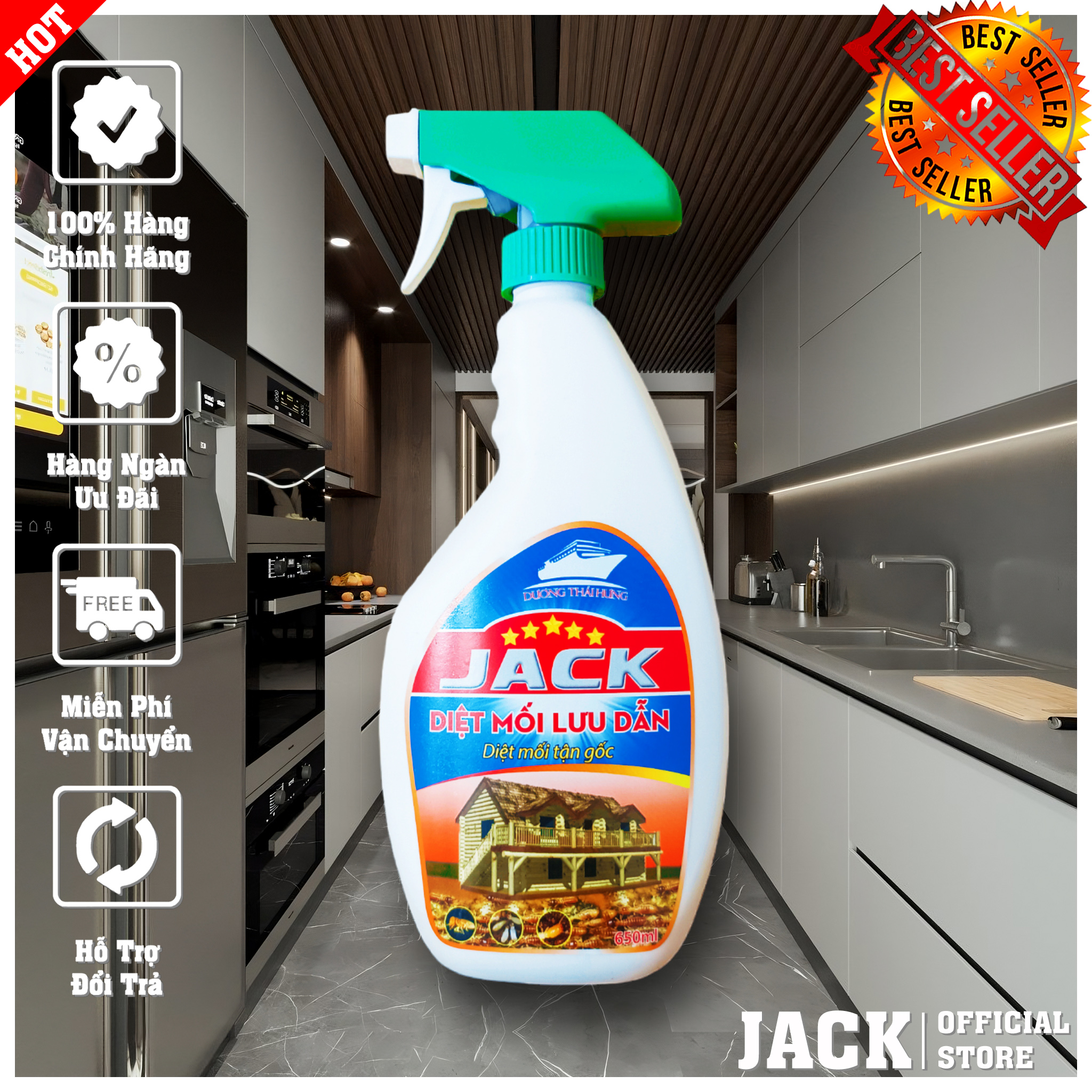 Thuốc Diệt Mối Tận Gốc Jack 650ml Diệt Mối Và Mọt Gô Siêu Hiệu Quả Dạng Xịt An Toàn Tiện Dụng