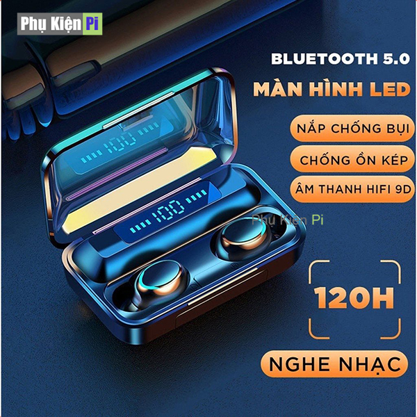 Tai Nghe Không Dây Bluetooth F9 PRO TWS - Phiên bản cảm ứng quốc tế Bluetooth 5.0 - Nghe nhạc liên tục 5h