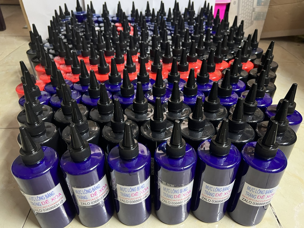 Mực lông bảng bida chai to có vòi 350ml