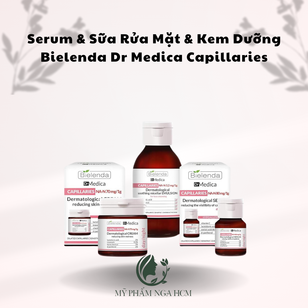 Bộ sản phẩm giảm ửng đỏ Bielenda Dr Medica Reducing Skin Redness capillaries