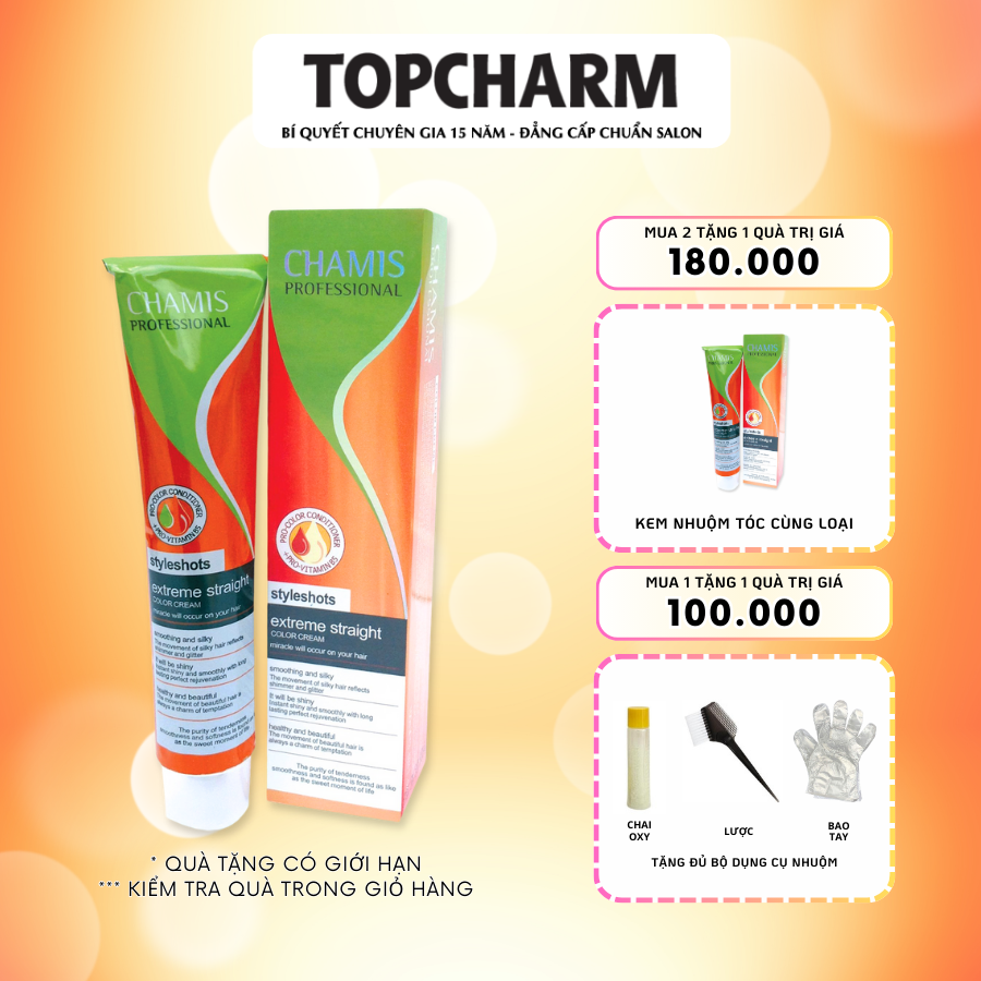 Kem nhuộm tóc chuyên Phủ Bạc tại nhà Chuẩn Salon CHAMIS 61 Màu NÂU LẠNH, NÂU ĐEN, NÂU TRÀ SỮA Không Tẩy Tóc kèm Oxy