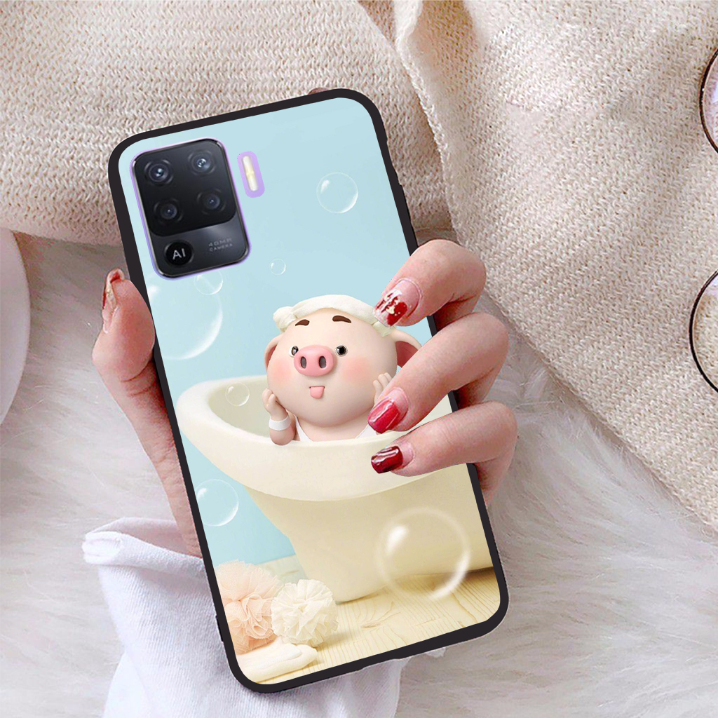 [HCM]Ốp lưng Oppo A94 viền dẻo TPU BST Pig Cute