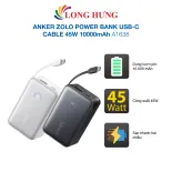 Sạc dự phòng Anker Zolo Power Bank USB-C Cable 45W 10000mAh A1638 - Hàng chính hãng - Dung lượng 10000mAh, sạc nhanh 45W, tích hợp cáp USB-C
