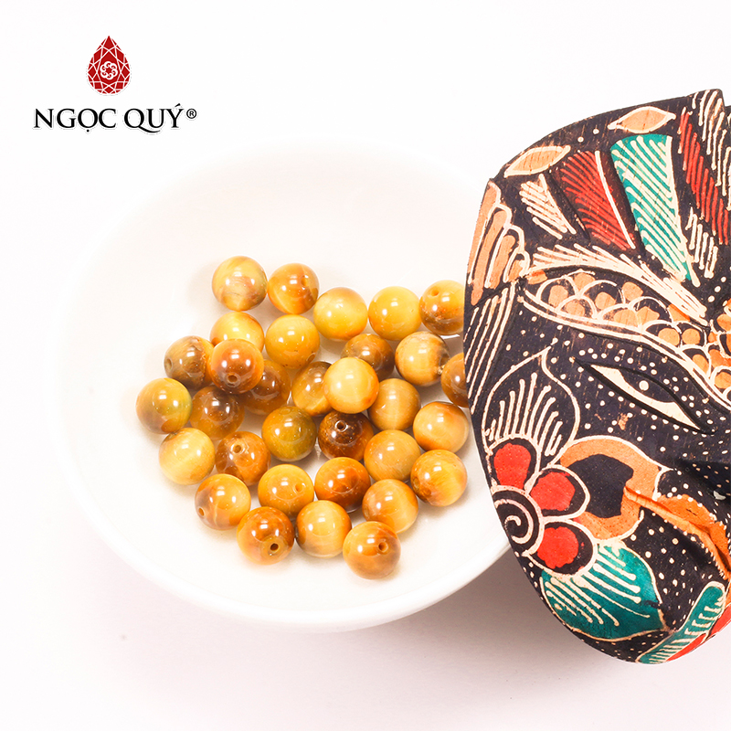 [HCM]Combo 10 viên đá mắt hổ vàng tâm 12mm - Ngọc Qúy Gemstones