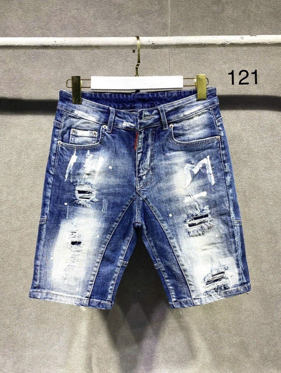 Quần short jean nam DSQ 2 đáy mẫu mới chất liệu vải denim mẫu mới nhập hàng quản châu