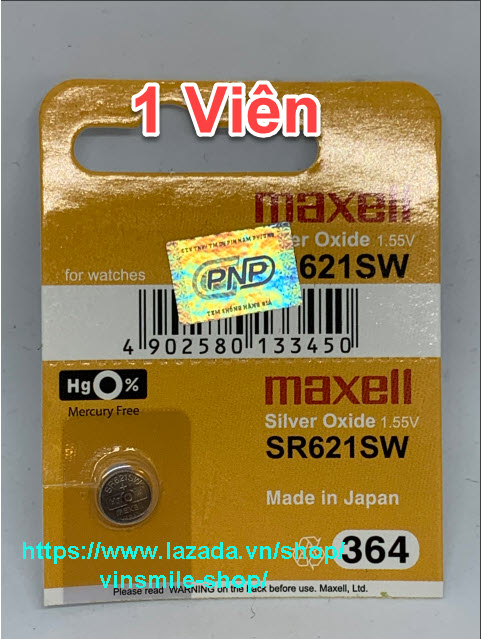 1 viên - pin đồng hồ đeo tay SR621SW 621 364 Maxell