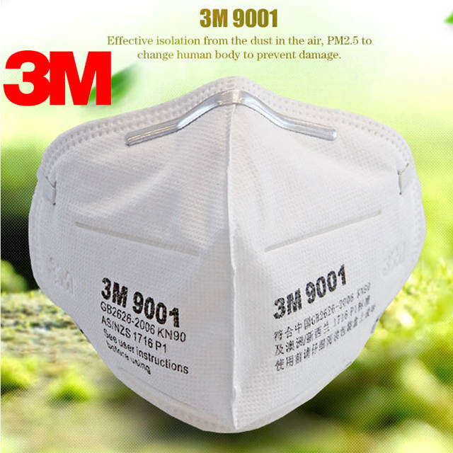 Hộp 50 cái Khẩu trang 3M 9001 chống bụi Mịn PM2.5, các loại khói bụi hoá học, than và virus, vi khuẩn