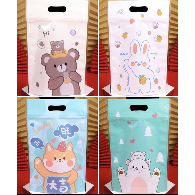 Set 50 Túi zip zipper đựng bánh kẹo dễ thương LUCKY