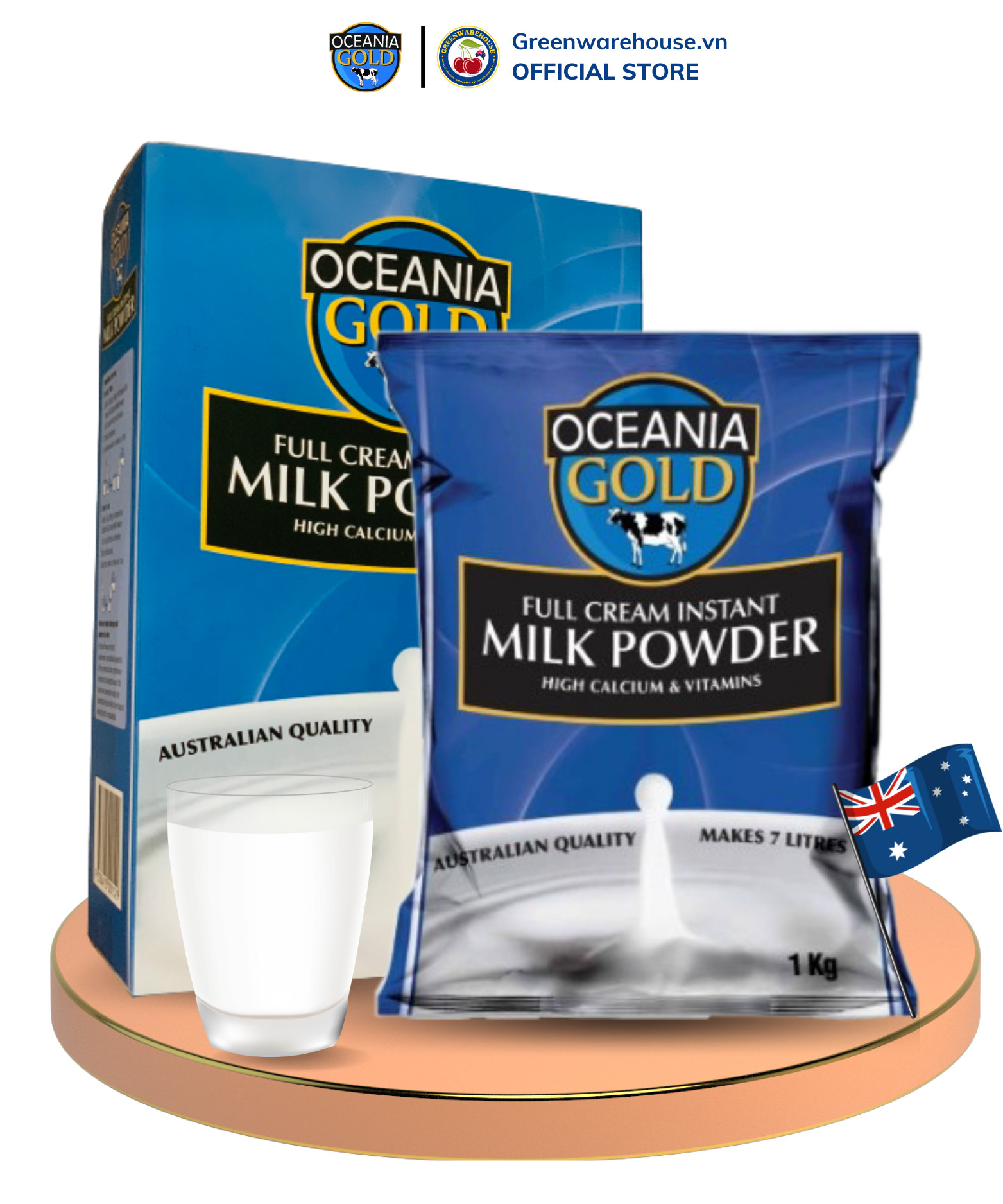 (SỮA ÚC) SỮA BỘT TƯƠI NGUYÊN CHẤT OCEANIA GOLD –HÀM LƯỢNG CAO CANXI & KHOÁNG CHẤT 1KG