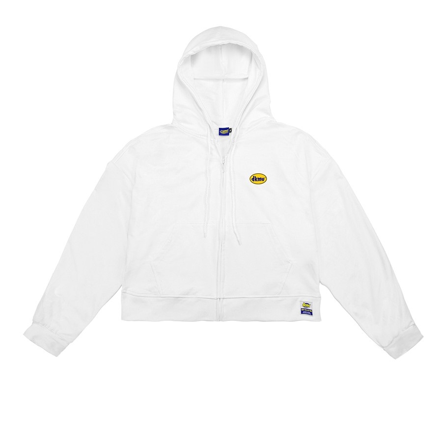 Áo hoodie zip nữ màu trắng DKMV White Hoodie Zip Logo | K03-AK3
