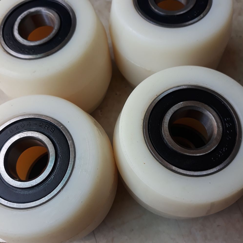 [HCM]Bộ 4 bánh xe nâng tay nylon 70×80 có vòng bi 6204